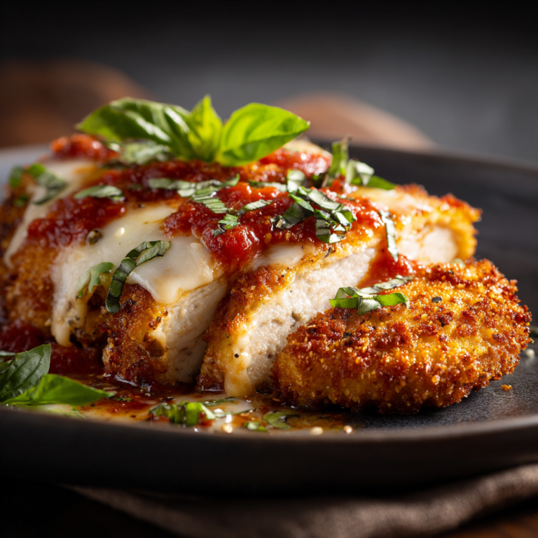 Baked Chicken Parmesan – Crispy, Cheesy & Healthier Classic