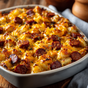 Read more about the article Cheesy Ranch Potatoes and Smoked Sausage – Easy Comfort Bake