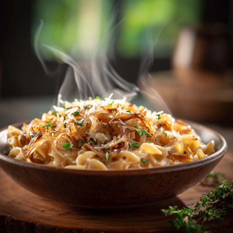 French Onion Pasta – Creamy, Cozy & Packed with Caramelized Flavor