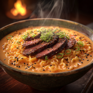 Read more about the article Spicy Korean Ramen with Grilled Beef – Creamy, Bold & Irresistible