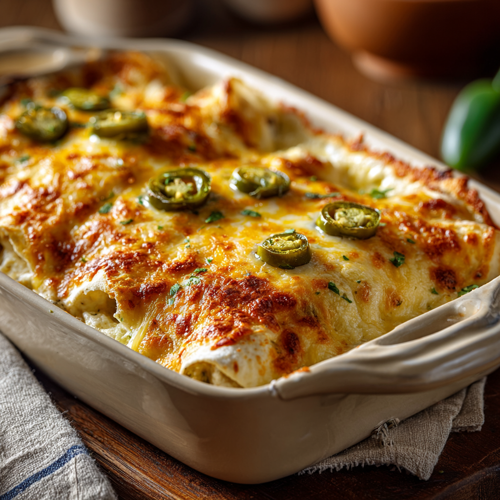 You are currently viewing Jalapeño Popper Cheesy Chicken Enchiladas (Creamy & Easy)