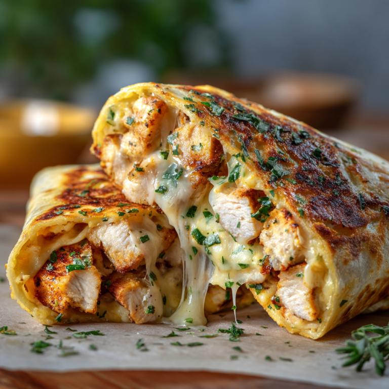 Cheesy Garlic Chicken Wraps – Easy, Quick & Comforting Meal