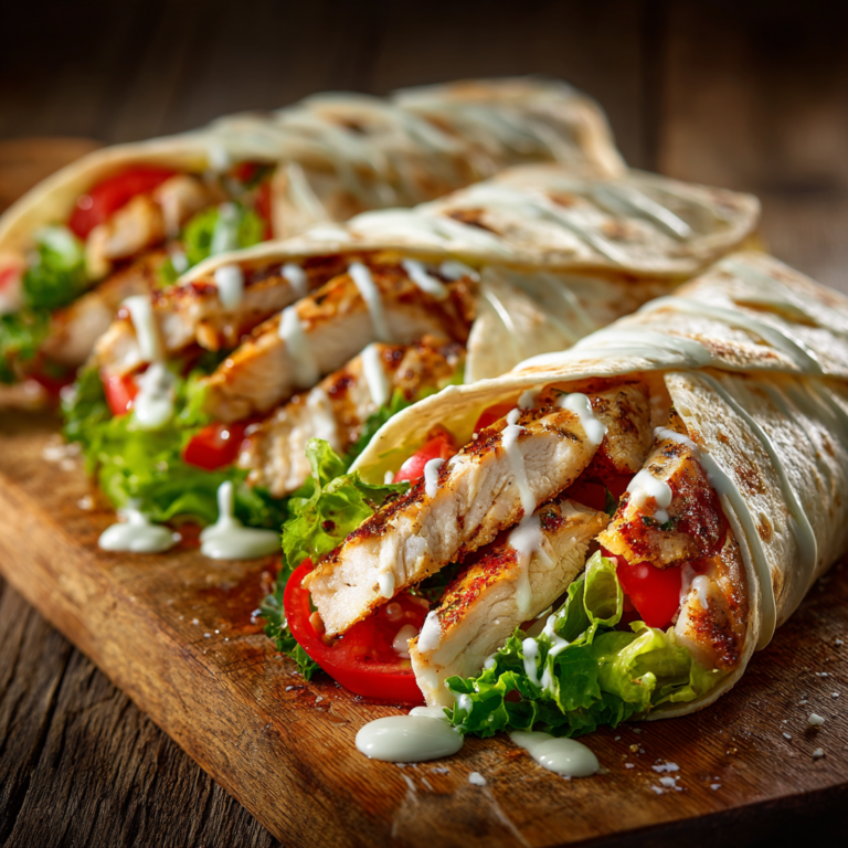Garlic Chicken Wraps – Easy, Juicy & Flavor-Packed