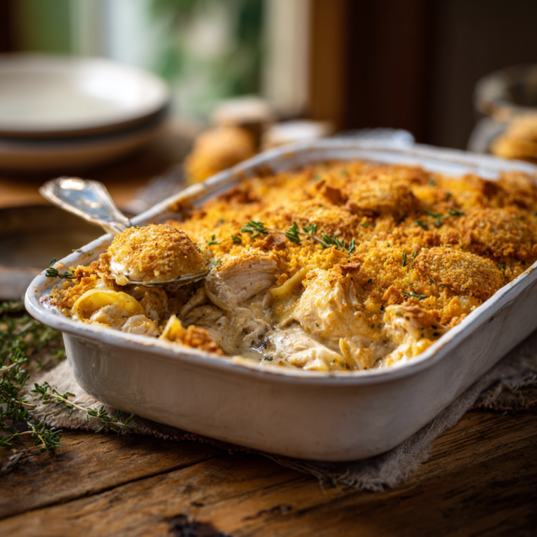 Million Dollar Chicken Casserole – Easy, Creamy & Family-Friendly