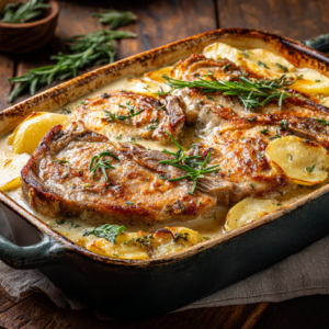 Read more about the article Smothered Pork Chop and Scalloped Potato Casserole – Easy Comfort Food