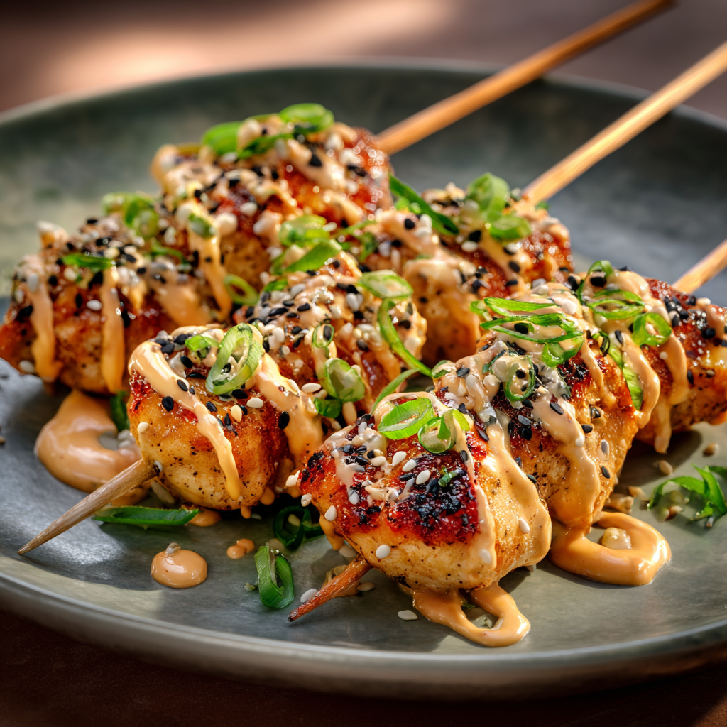 You are currently viewing Bang Bang Chicken Skewers – Easy Creamy & Spicy Chicken Recipe
