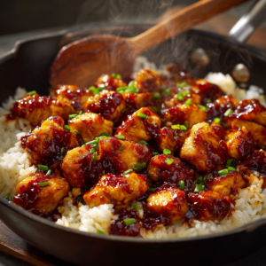 Read more about the article Sticky Honey BBQ Chicken and Rice Skillet – 30-Minute One-Pan Dinner
