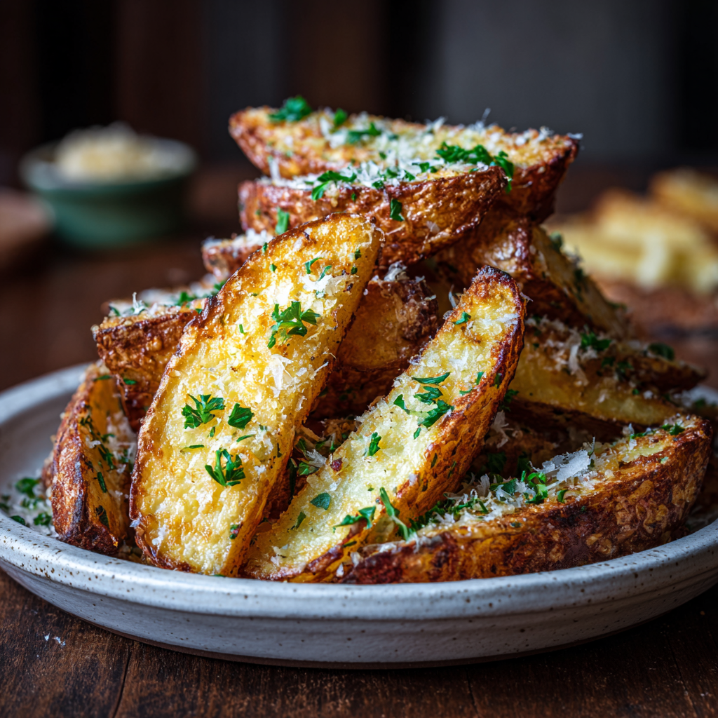 You are currently viewing Crispy Air Fryer Garlic Parmesan Potatoes Recipe