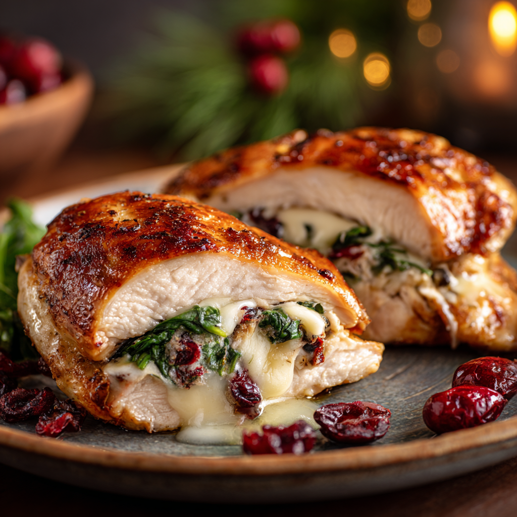 You are currently viewing Cranberry Spinach Stuffed Chicken with Brie – Elegant & Easy Dinner