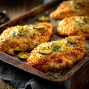 Read more about the article Dill Pickle Parmesan Chicken – Crispy, Tangy, and Easy Dinner
